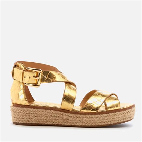 michael kors leather upper sandals.